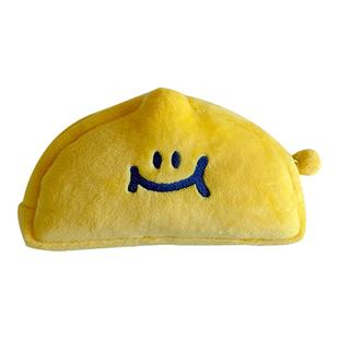 Secondmorning韩国代购 可爱柠檬毛绒笔袋文具口红收纳包化妆包