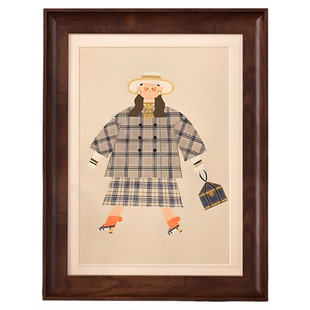 画框空框装裱复古a4相框挂墙4k8k拼图水彩素描照片油画仿木质定制