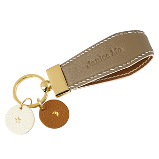 H家法羊手工定制真皮车钥匙扣情侣闺蜜礼物ins 府南河DIY钥匙链