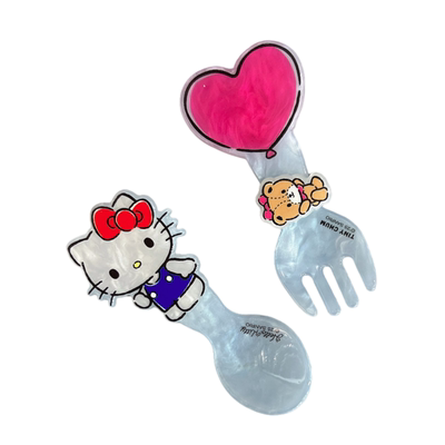 三丽欧蓝系KT猫形碎发夹边夹发卡