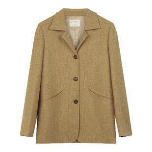 solighter 法式复古羊毛西装外套女秋季2025新款宽松显瘦毛呢外套