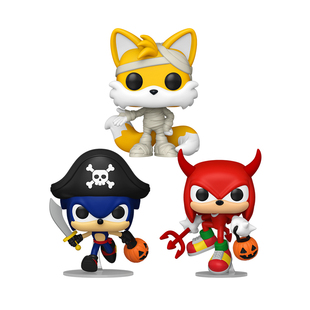 Funko刺猬索尼克万圣节周边 塔尔斯 纳克鲁斯手办潮玩公仔礼物