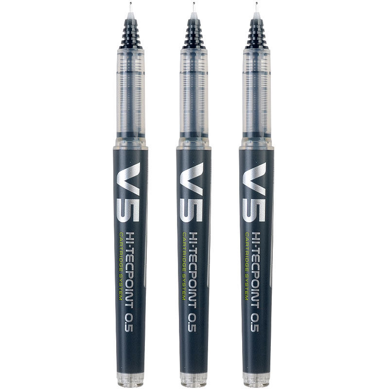 日本百乐中性笔升级版XC-V5墨胆V7可换替芯直液式速干墨囊黑polit
