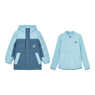 Skechers斯凯奇男女童秋冬三合一羽绒服外套摇粒绒两件套P424K011