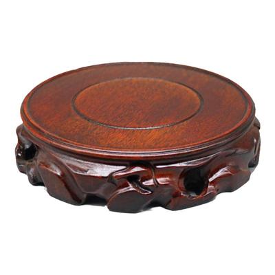 根雕加厚圆形实木底座天然木质