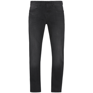 7 For All Mankind男中腰春季修身窄脚黑色锥形牛仔长裤TAPERED