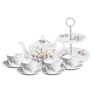 英国Aynsley安斯丽兰花Swirl咖啡杯碟礼盒高档下午茶茶具套装