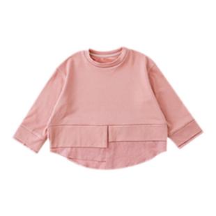 幼悠女童纯色卫衣华夫格纹理时尚假两件马甲宝宝秋冬保暖三件套潮