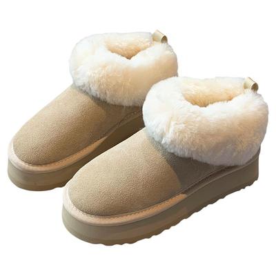 曼斯贝勒羊毛保暖厚底雪地靴