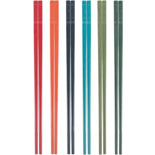 德国双立人家庭用抗菌筷子防滑不易发霉彩色分类食品级筷子套装