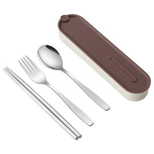 学生便携式餐具盒筷子勺子叉子套装单人装三件套外带筷子盒餐盒