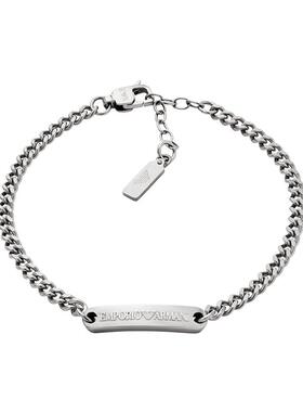 【自营】Armani阿玛尼LOGO系列男士古巴手链潮流手链送男友礼物