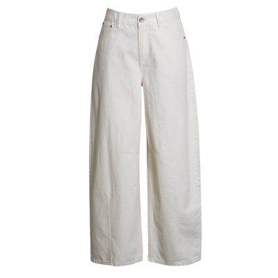 罗衣休闲时尚纯棉白色牛仔裤