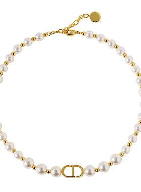 T小众复古珍珠字母百搭INS项链