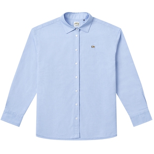 【春季甄选】Hazzys哈吉斯牛津纺衬衫女休闲宽松长袖衬衣通勤上衣