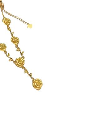 2024新款黄金色玫瑰花项链