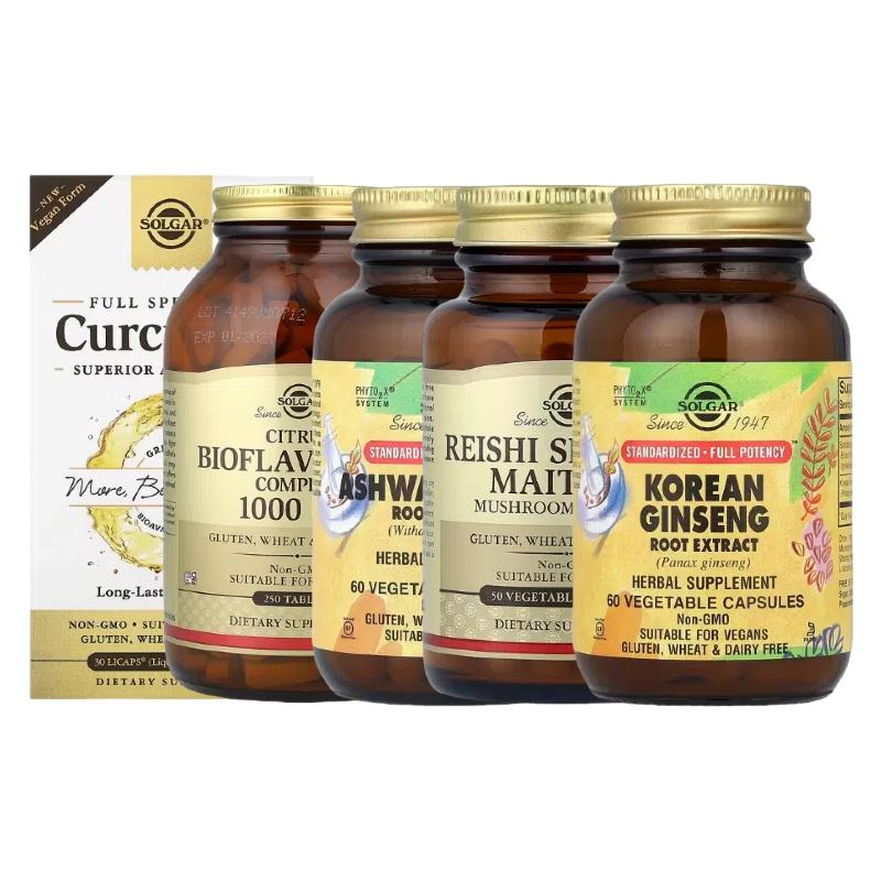 Solgar南非醉茄扫罗玛布尔根浓缩蒜油肉桂小球藻水飞蓟明胶酸樱桃