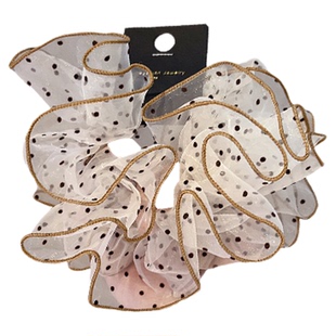 网纱面料蕾丝边发圈2025新款新潮头饰低马尾扎发绳蓬松感大肠发饰