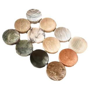 法式轻奢女生首饰收纳碟子桌面宝格丽大理石小摆件圆形装饰小托盘