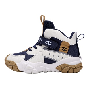 哈比熊男童运动鞋新款秋冬季皮面防水加绒中大童鞋子儿童休闲鞋男