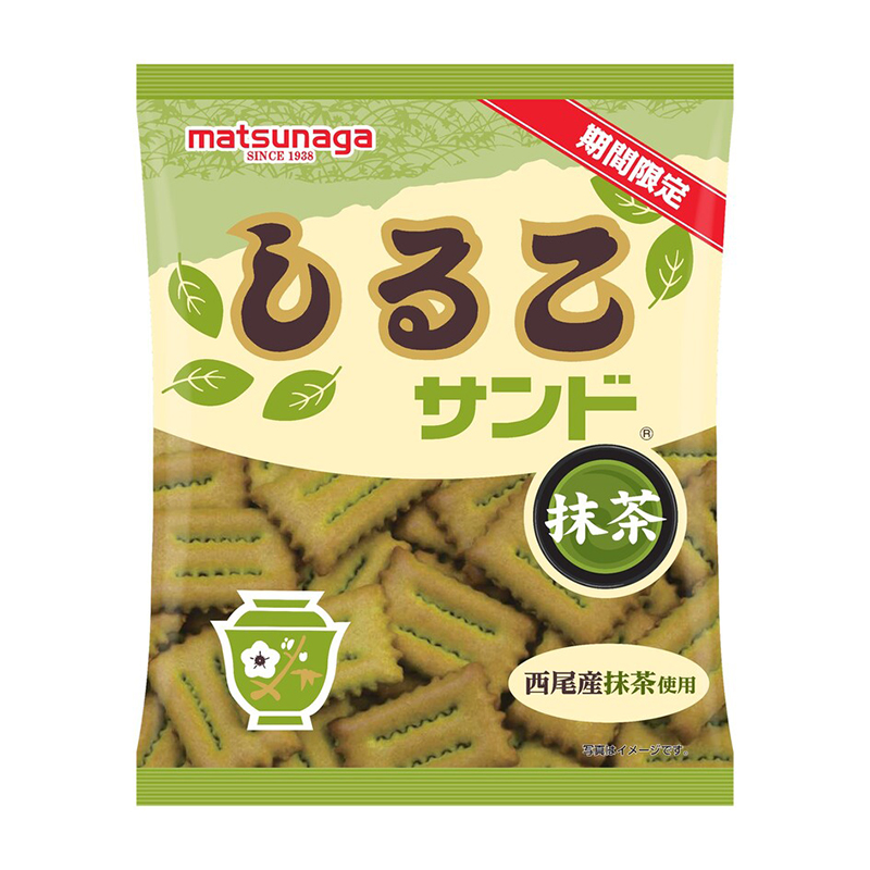 2件包郵 日本matsunaga松永期間限定抹茶夾心餅干西尾產(chǎn)抹茶使用