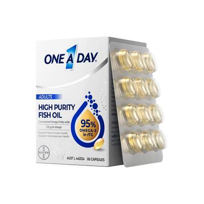 【自营】拜耳OneADay水晶鱼油95%高纯度omega3深海鱼油DHA60粒/盒
