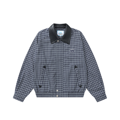 TGWALL格纹翻皮领夹克外套