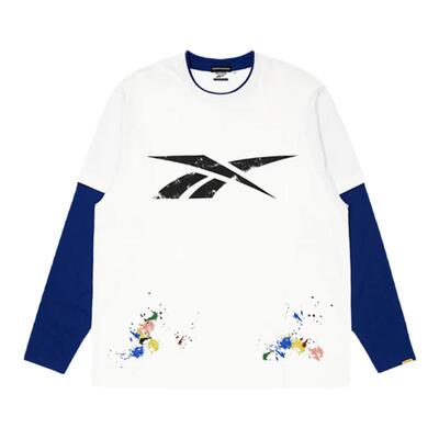 Randomeventx Reebok 春夏季上衣撞色泼墨图案长袖T恤