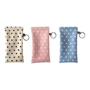 旅行波点眼镜收纳包带镜布弹片墨镜太阳镜盒挂包自动闭合眼镜袋