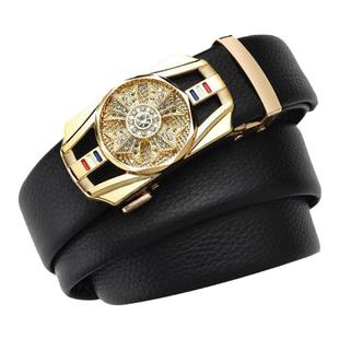 网红皮带男士时来好运转2024新款腰带自动扣年轻人潮软皮商务裤带