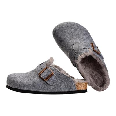 软木拖鞋勃肯鞋羊毛毡加绒包头