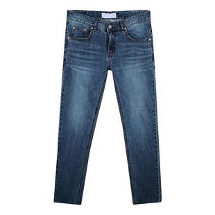 轻奢高级感复古蓝色修身牛仔裤男韩版显瘦潮流男士百搭小脚长裤子