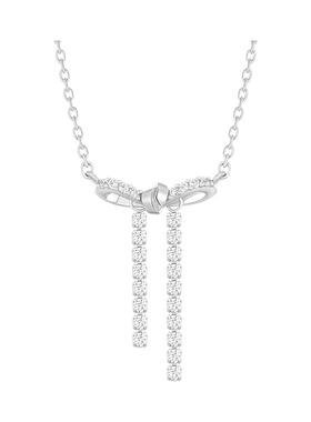 原创S925纯银蝴蝶结项链女毛衣链配饰轻奢小众女朋友闺蜜生日礼物