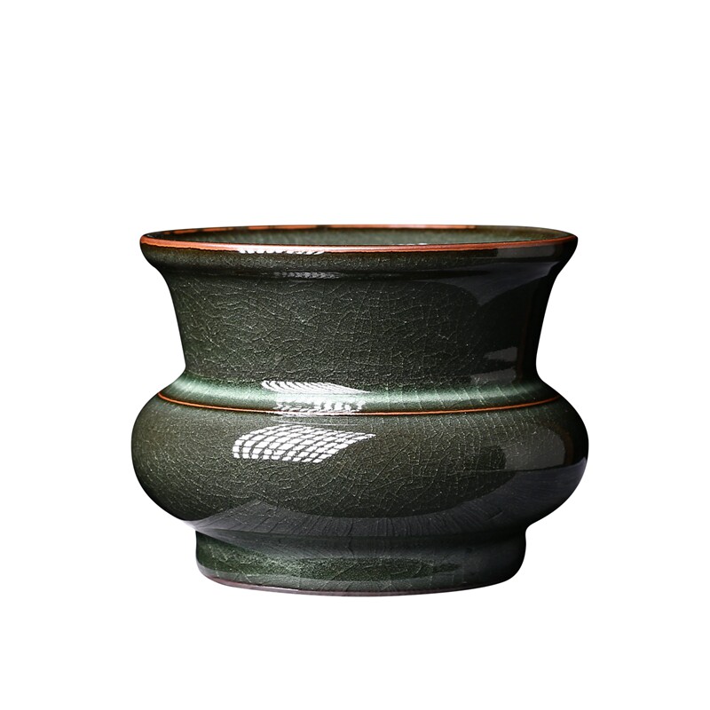 龙泉青瓷严加云黑胎器仿古茶具