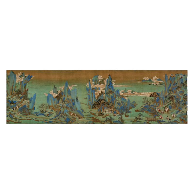 仇英《蜀川佳丽图》大青绿山水画