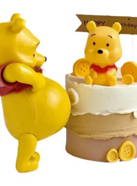 卡通大肚维尼熊生日蛋糕装饰