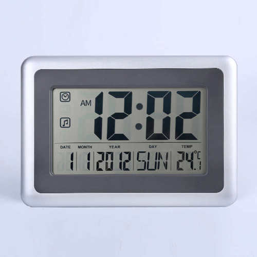 创意大屏幕电子钟表静音挂钟卧室客厅LCD现代简约带温度计大气