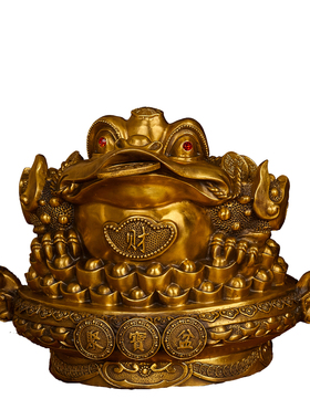 黄铜三足金蟾金蟾摆件店铺开业送礼桌面摆件特大号家居装饰家居日