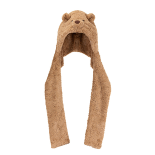 英国Jellycat巴塞罗熊连帽围巾一体毛绒玩偶娃娃帽子围脖生日礼物