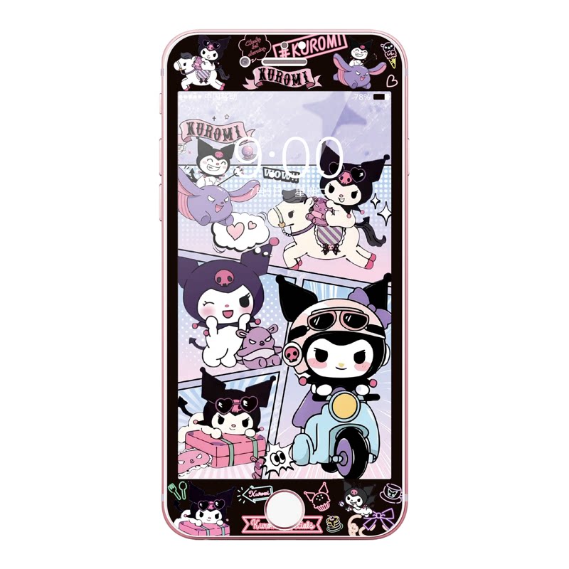 彩膜苹果iPhone6plus钢化膜卡通