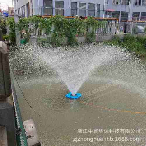 太阳能光伏喷泉曝气机河道治理漂浮式水循环微纳米曝气机增氧设备