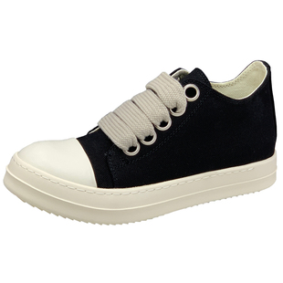 ro粗鞋带帆布鞋男厚底增高奶香运动休闲鞋暗黑学院走秀款低帮板鞋