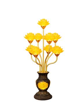 家用佛堂插电LED七彩莲花供佛灯