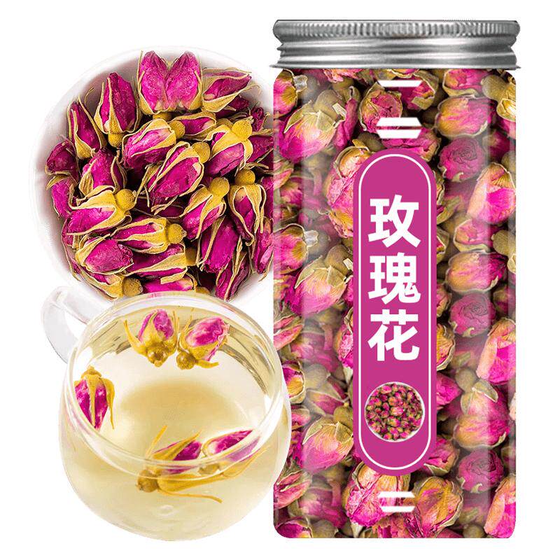 【2罐到手9.9】玫瑰花茶平阴玫瑰花金边玫瑰花茶组合女生泡水喝的