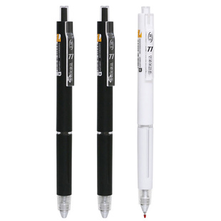 晨光ST笔尖按动中性笔0.38mm低重心黑色学生用精细尖锥刷题秒干