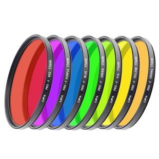 LIPA丽拍 全色滤镜红橙黄绿蓝黄绿紫 黑白摄影 彩色氛围 海缸拍摄 单反相机滤镜