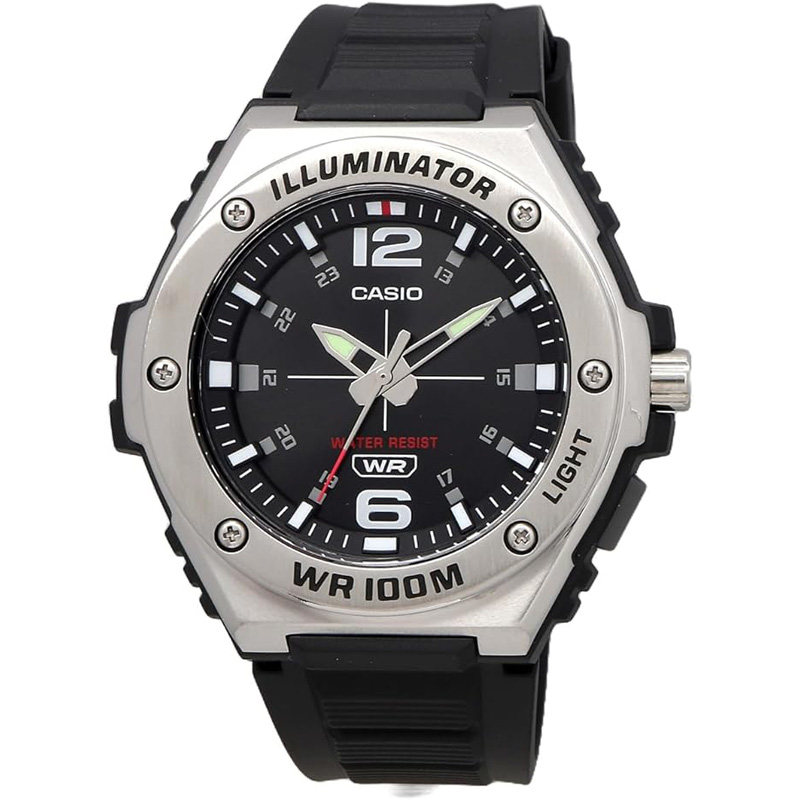 卡西欧手表男 CASIO MWA-100H-1A 皮带运动黑武士防水石英表