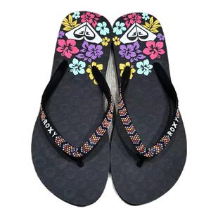 ROXY专柜2026年带钻时尚轻奢黑平底橡胶底冲浪速干防臭人字拖现货