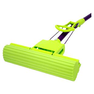 妙洁拖把海绵拖把木地板伸缩平板胶棉拖把替换送胶棉头磨砂碳钢杆