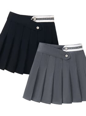 女童半身裙jk百褶裙灰色校服裙子